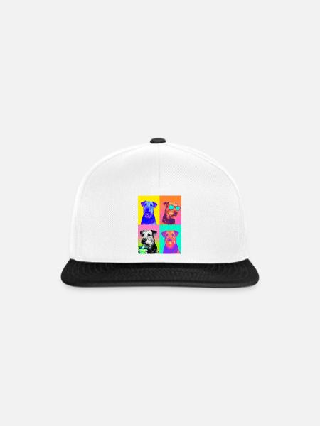 Hunde Airedale Terrier Hund - Snapback Cap - Weiß/Schwarz