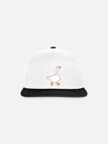 Rosa Kontur Ente Cartoon - Snapback Cap - Weiß/Schwarz
