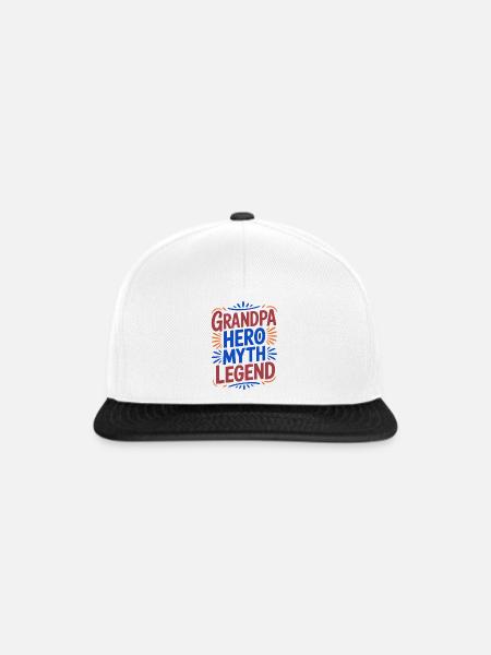 Opa-Helden-Mythos Legende - Snapback Cap - Weiß/Schwarz
