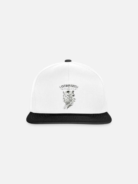 Introvert Botanischer Klub Blumen - Snapback Cap - Weiß/Schwarz