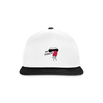 im_hungry_mouth - Snapback Cap - white/black - Front