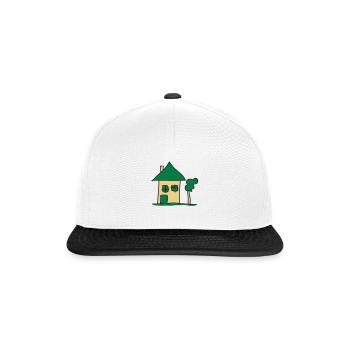 house - Snapback Cap - white/black - Front