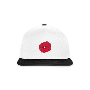 Rote Pfingstrose, Garten, Blume - Snapback Cap - Weiß/Schwarz - Vorne