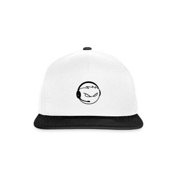 nerd gamer headset geek zocken spielen computer kr - Snapback Cap - Weiß/Schwarz - Vorne