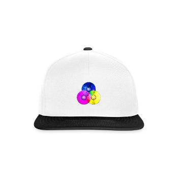 Colourful CDs (triangle) - Snapback Cap - white/black - Front