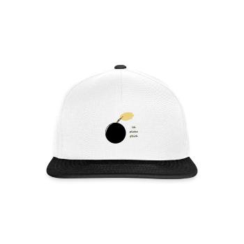 ich platze gleich - Snapback Cap - Weiß/Schwarz - Vorne