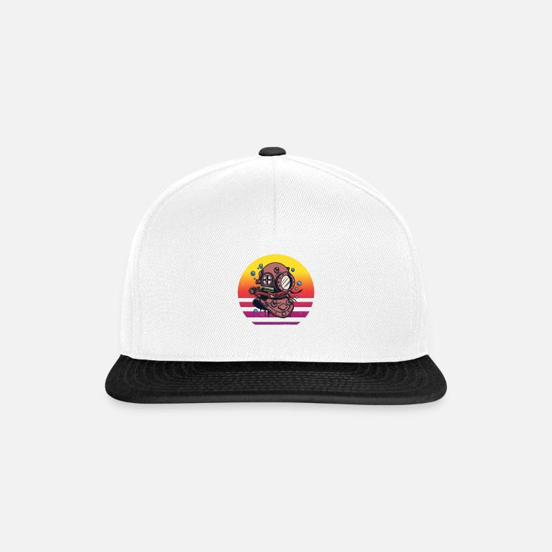 Hobby Diver Shark Snorkeling Scuba Diving - Snapback Cap - white/black