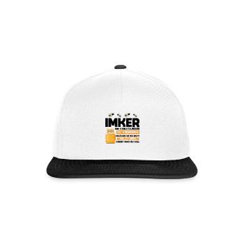 Imker Bienen Imkerei Geschenk - Snapback Cap - Weiß/Schwarz - Vorne