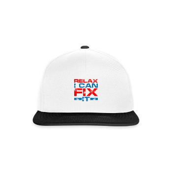 Relax I Can Fix It 8 - Snapback Cap - white/black - Front