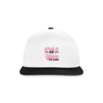 Goals Be Happy, Be Kind 5 - Snapback Cap - white/black - Front