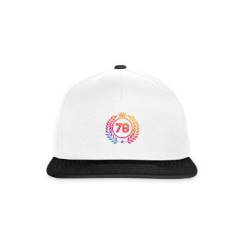 78 Number wreath - Snapback Cap - white/black - Front