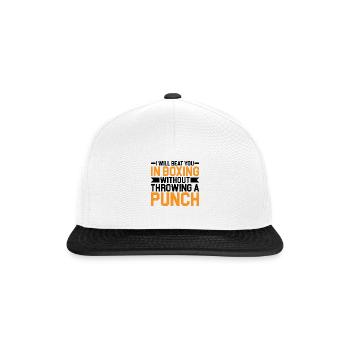 Vous battra en boxe sans donner de coup de poing 3 - Casquette snapback - blanc/noir - Devant