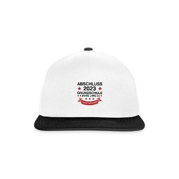 Grundschule Abschluss 2023 Gymnasiast Geschenk - Snapback Cap - Weiß/Schwarz - Vorne