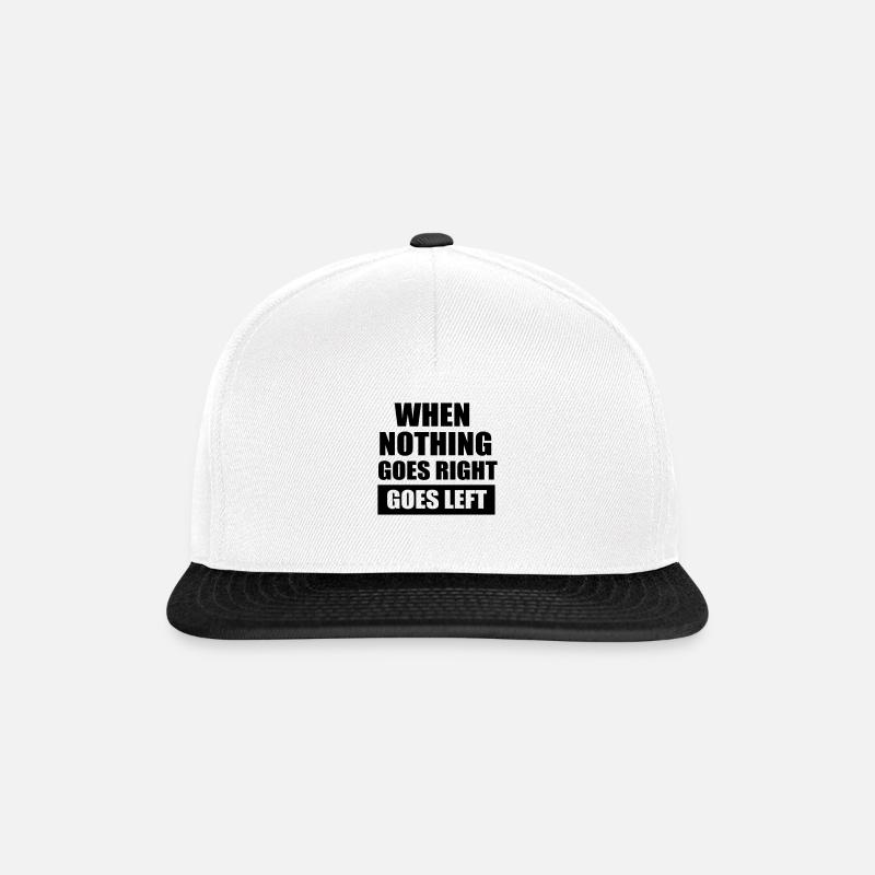 Motivation: When nothing goes right go left - Snapback Cap - white/black