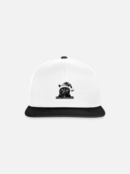 Frohe Weihnachten Katze - Snapback Cap - Weiß/Schwarz