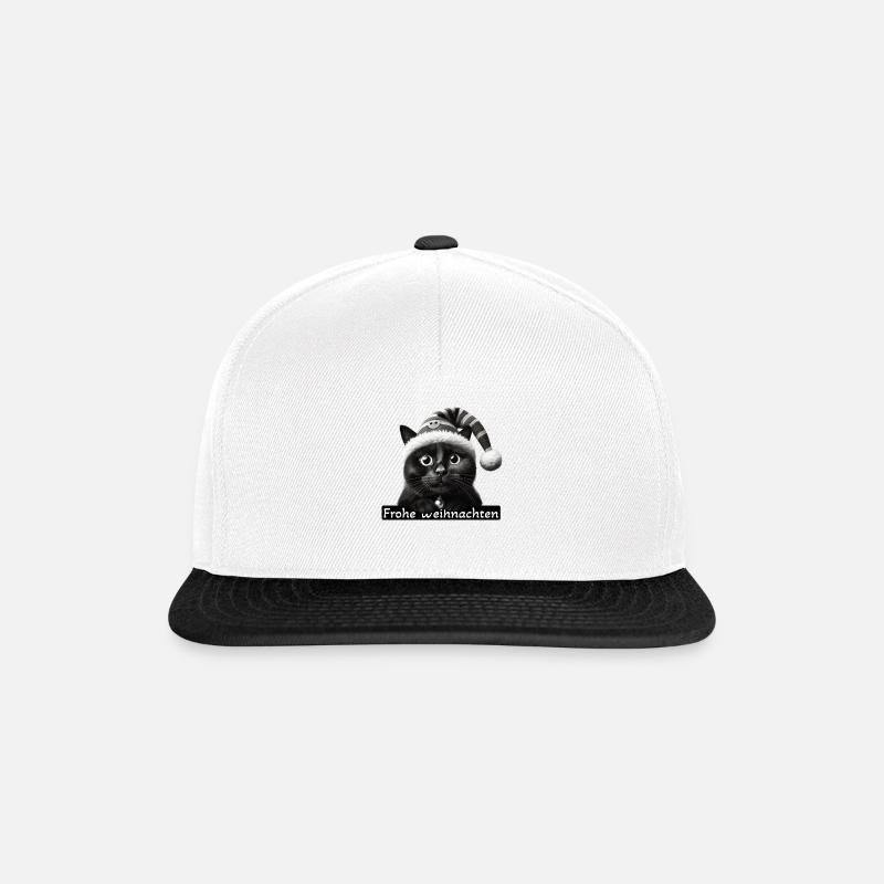 Frohe Weihnachten Katze - Snapback Cap - Weiß/Schwarz