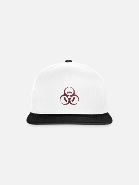 Warndesign für Biogefährdungssymbole - Snapback Cap - Weiß/Schwarz