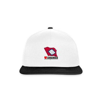 Flag Arkansas heart 'ARKANSAS' - Snapback Cap - white/black - Front