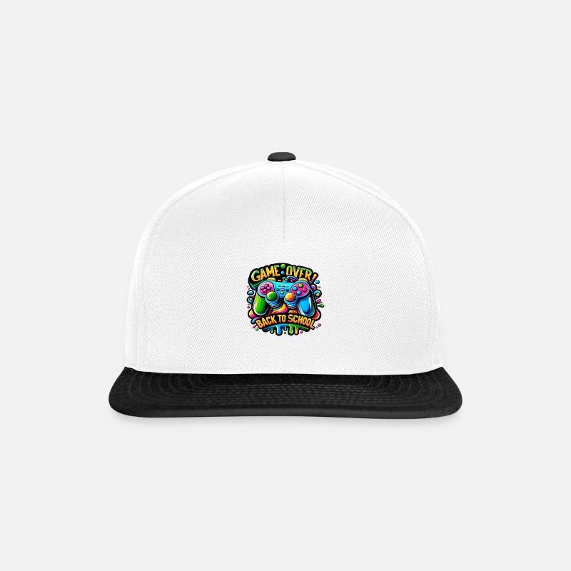 Back To School ( gamer) - Snapback Cap - Weiß/Schwarz
