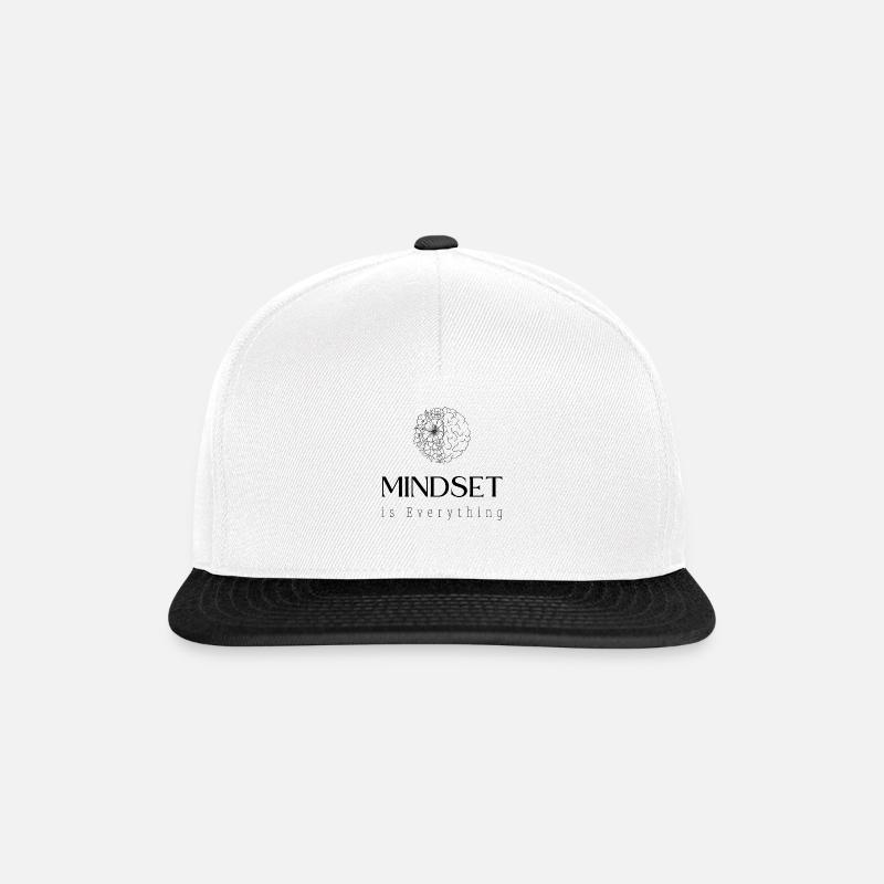Mindset is everything Brain Black Motivation - Snapback Cap - Weiß/Schwarz