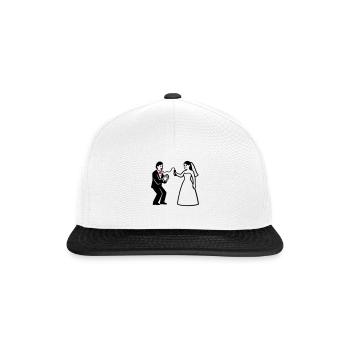 Newlyweds Whip Funny - Snapback Cap - white/black - Front