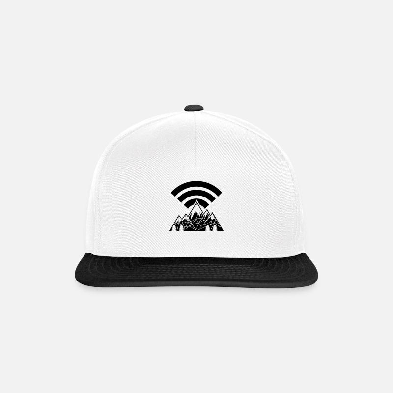 Abstraktes Wifi Signal Berg Silhouette Design - Snapback Cap - Weiß/Schwarz