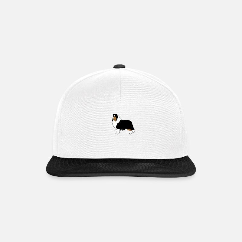 Collie / Sheltie tricolor - Snapback Cap - white/black