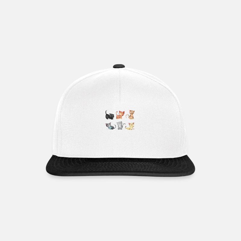 Illustration de chats - Casquette snapback - blanc/noir