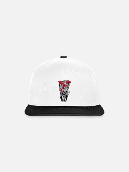 Schmetterlingsmohn Tattoo - Snapback Cap - Weiß/Schwarz