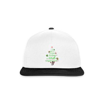 Drehbuch Weihnachtsbaum mit Schneemann - Snapback Cap - Weiß/Schwarz - Vorne