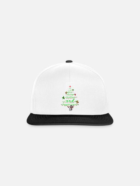 Drehbuch Weihnachtsbaum mit Schneemann - Snapback Cap - Weiß/Schwarz