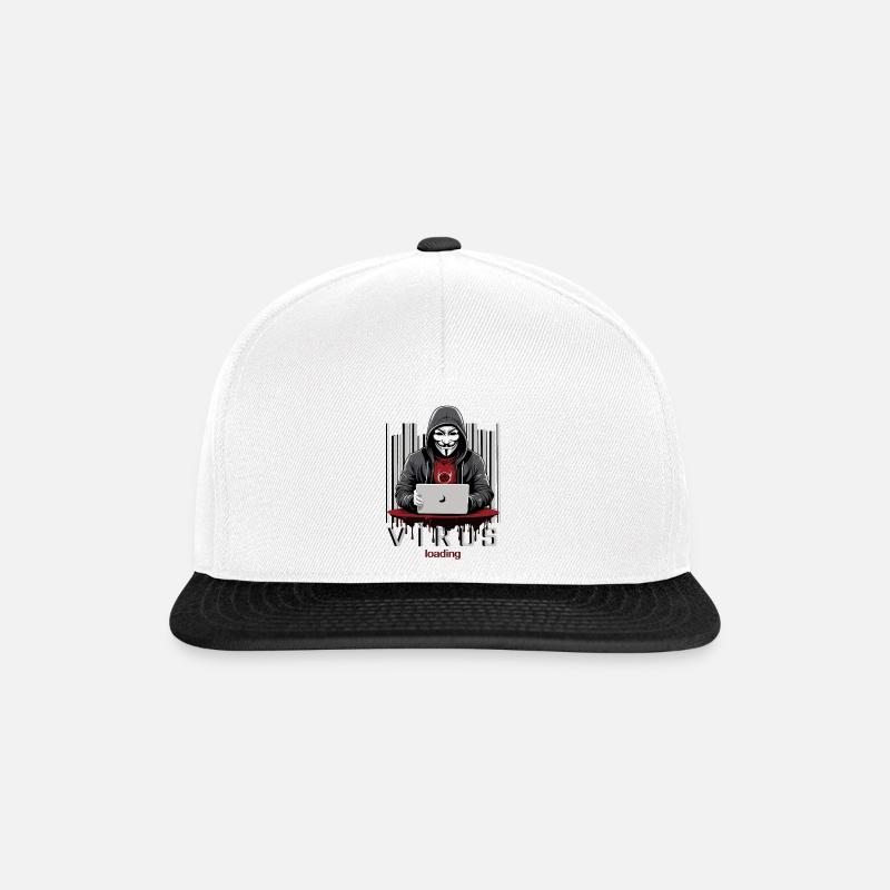 Anonymous Hacker - Snapback Cap - Weiß/Schwarz