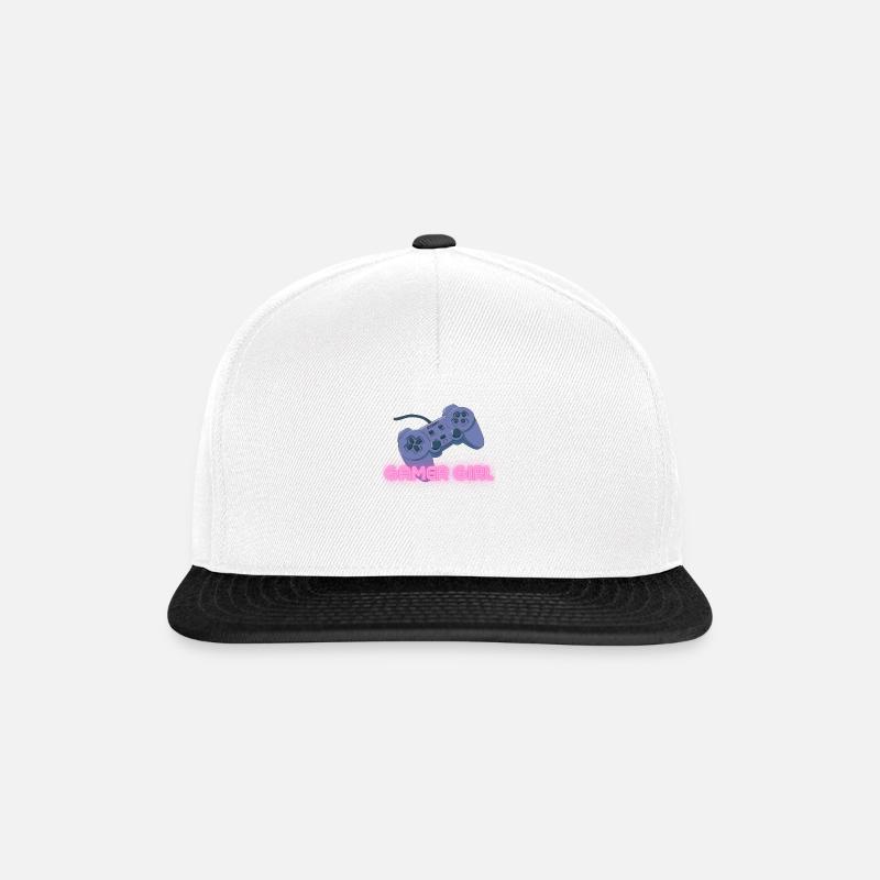 Spielendes Mädchen - Snapback Cap - Weiß/Schwarz