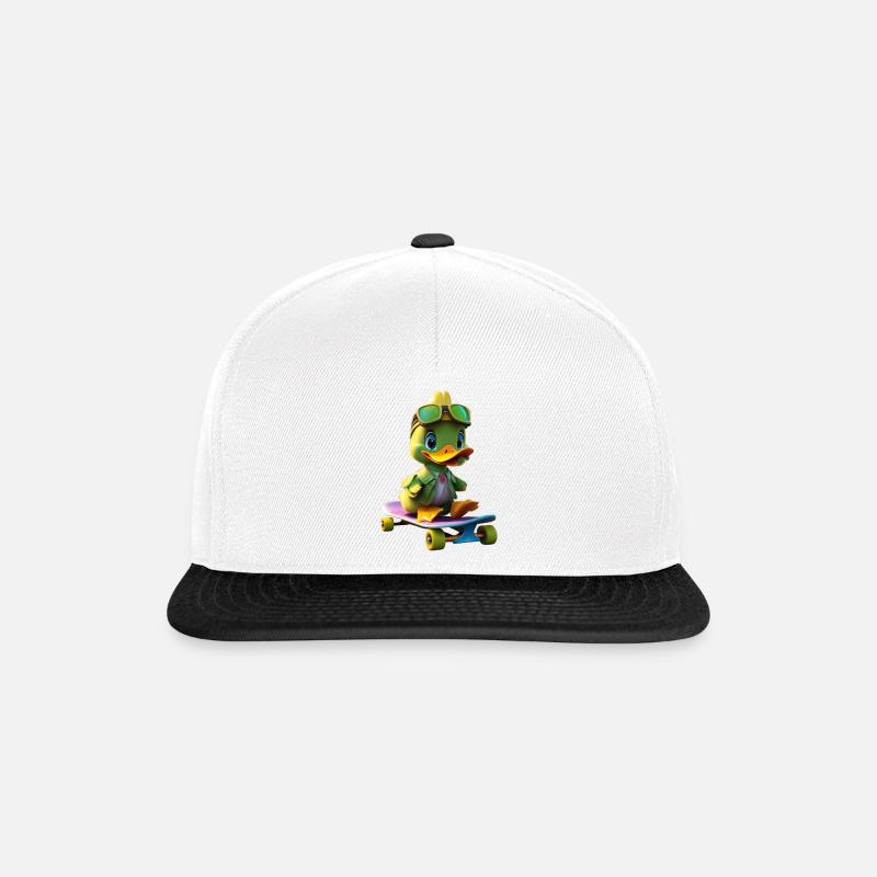 Skating Duck 2 - Snapback Cap - Weiß/Schwarz