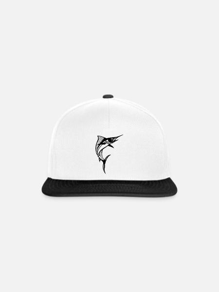 Schwarzer Schwertfisch - Snapback Cap - Weiß/Schwarz