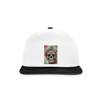 Color Skull 70´s - Snapback Cap - Weiß/Schwarz - Vorne