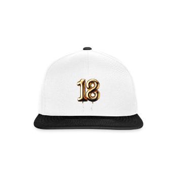18 Years Gold Balloon Foil Balloon Gift - Snapback Cap - white/black - Front