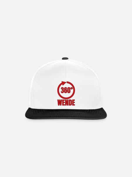 360 Grad Wende - Snapback Cap - Weiß/Schwarz