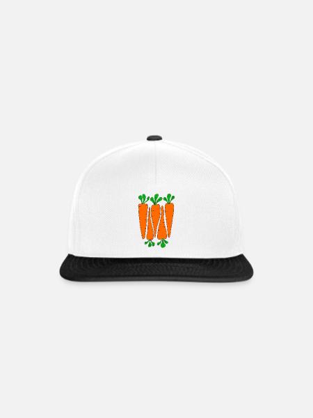 Karotten - Snapback Cap - Weiß/Schwarz