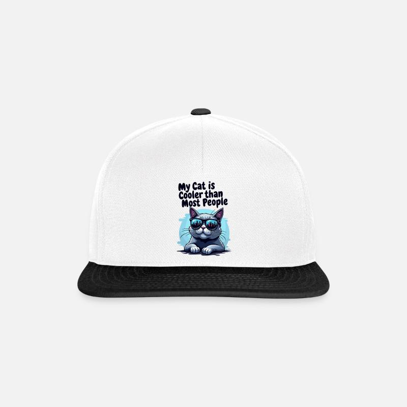 THE cool cat - Snapback Cap - Weiß/Schwarz