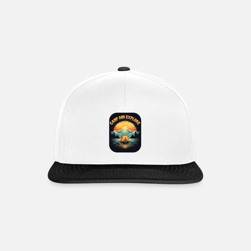 Retro Camping - Camp and Explorer - Snapback Cap - white/black