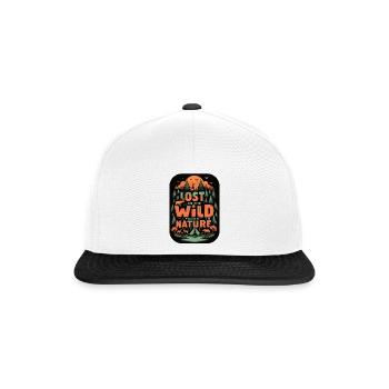 Lost in the Wild Nature Camping - Snapback Cap - white/black - Front