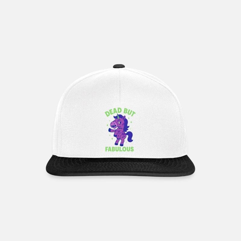 Buntes Einhorn mit Spruch - Snapback Cap - Weiß/Schwarz