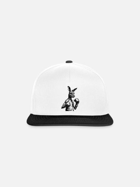 Känguru mit Boxhandschuhen schwarz :) - Snapback Cap - Weiß/Schwarz