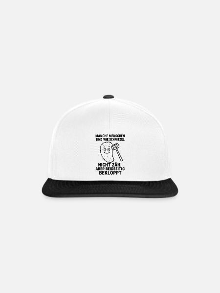 bekloppte menschen schnitzel - Snapback Cap - Weiß/Schwarz