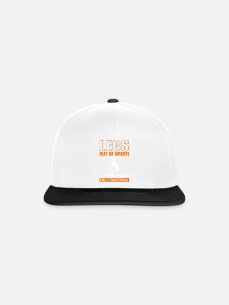 Rollstuhl - Snapback Cap - Weiß/Schwarz