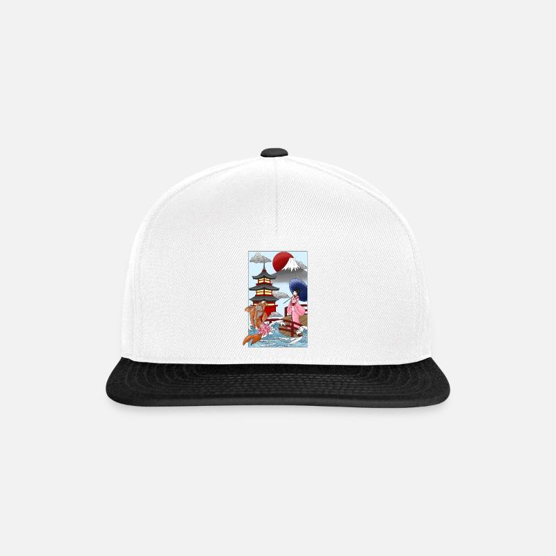 Japan - Snapback Cap - Weiß/Schwarz