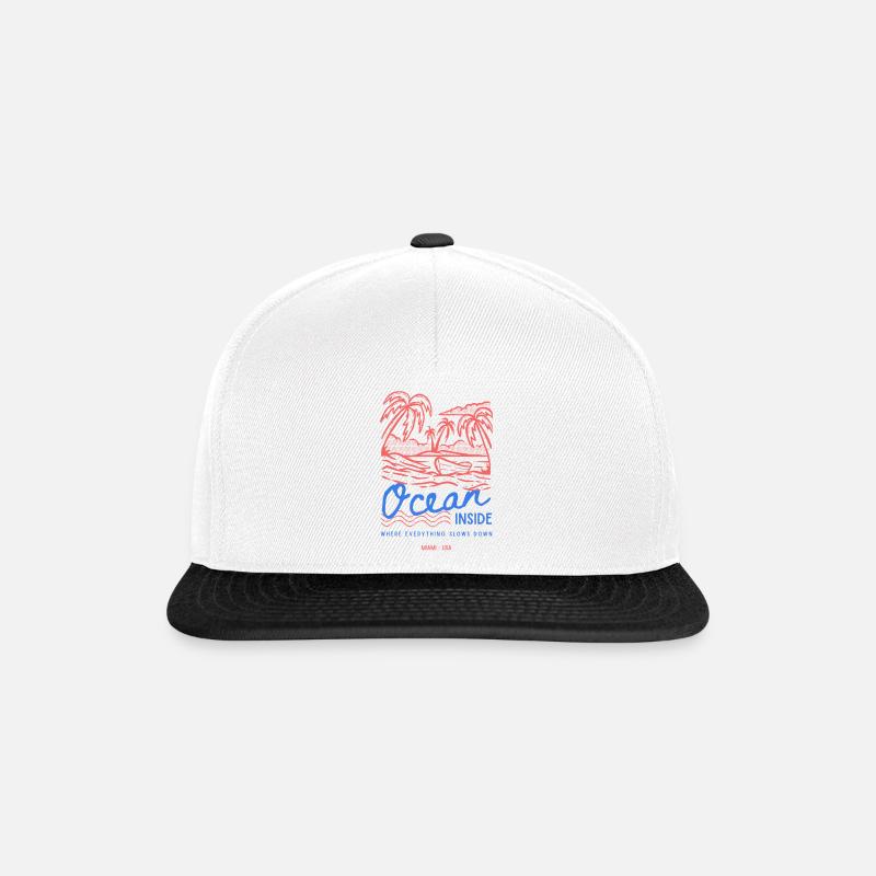 Ozean innerhalb von Palm Island - Snapback Cap - Weiß/Schwarz