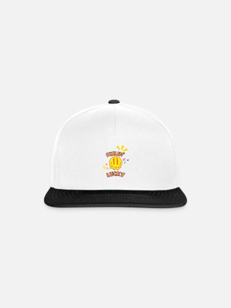 Feelin' Lucky Grafik - Snapback Cap - Weiß/Schwarz