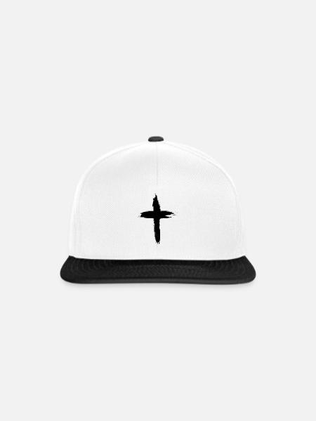 Christen Kreuz - Snapback Cap - Weiß/Schwarz